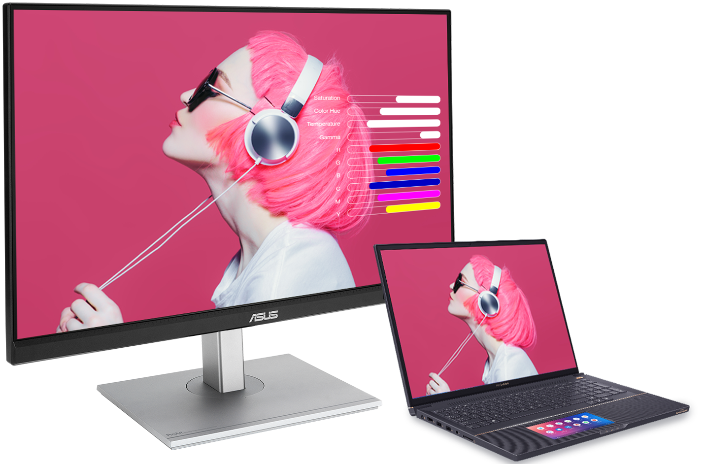 ASUS ProArt Display PA279CV can customize wide range of color hue, temperature and gamma adjustments.