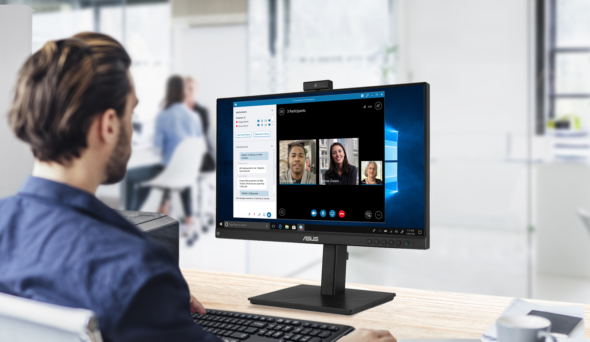 BE24EQSK is a 23.8-inch Full HD monitor that features an integrated Full HD (2MP) webcam, microphone array and stereo speakers for video conferencing and live-streaming.