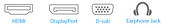 Der BE24EQK verfügt über zahlreiche Anschlussmöglichkeiten, darunter DisplayPort, DVI-D, D-Sub und zwei USB-3.0-Schnittstellen.