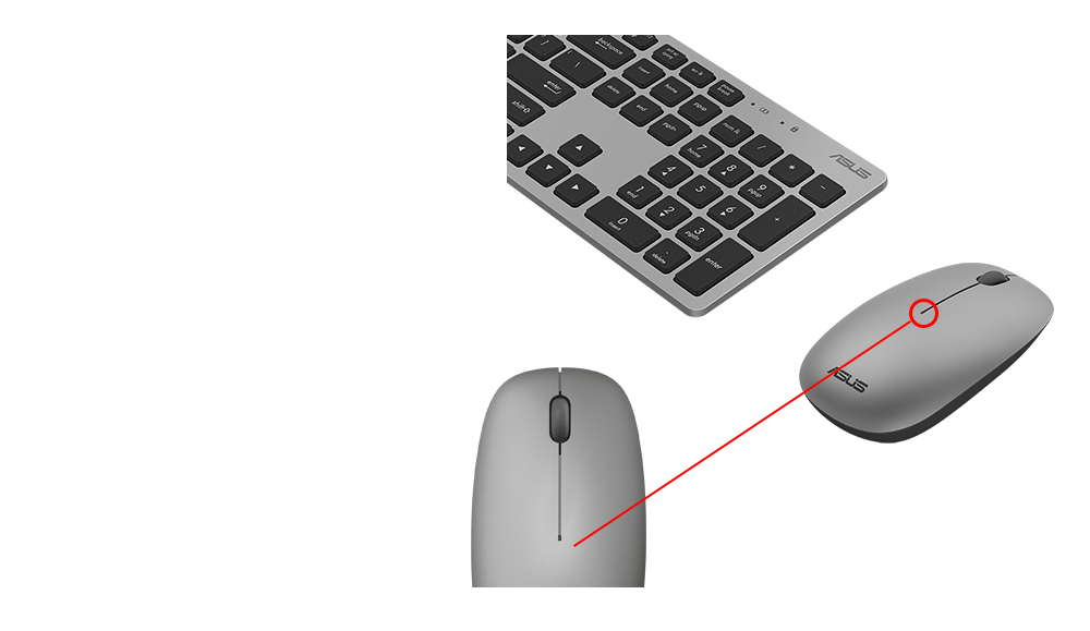 Asus Souris Et Clavier Sans Fil W5000 1600 DPI Argenté