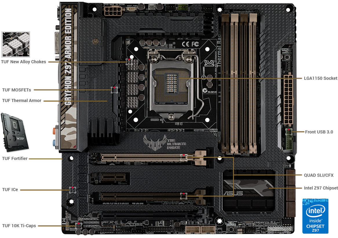 Asus gryphon z97 armor edition обзор