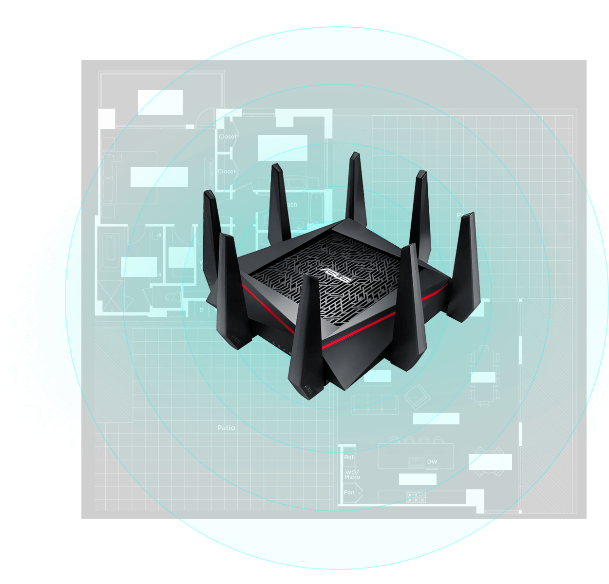 RT-AC5300 features AiRadar with universal beamforming to make your Wi-Fi faster, clearer and stronger