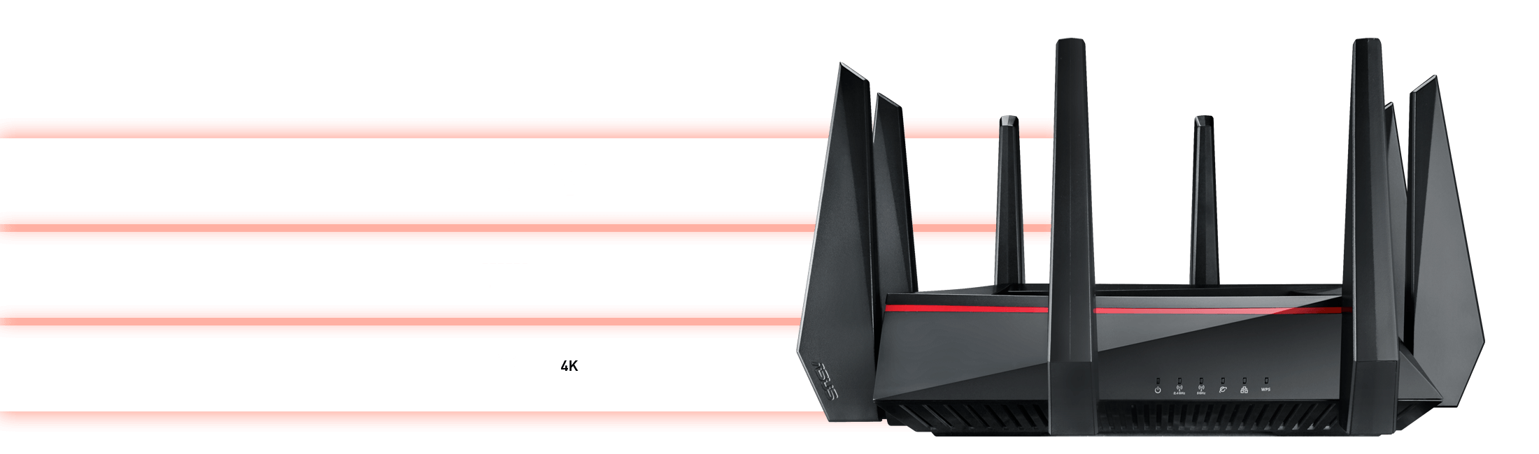 RT-AC5300 with Tri-Band Smart Connect automatically selects the fastest of the three available frequency bands for each device