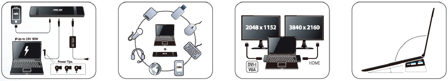 Diktere Til meditation montage ASUS USB3.0_HZ-3A Plus Dock｜Docks Dongles and Cable｜ASUS Global