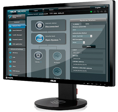 ASUSWRT graphical user interface gives you easy, CD-free setup and advanced network control
