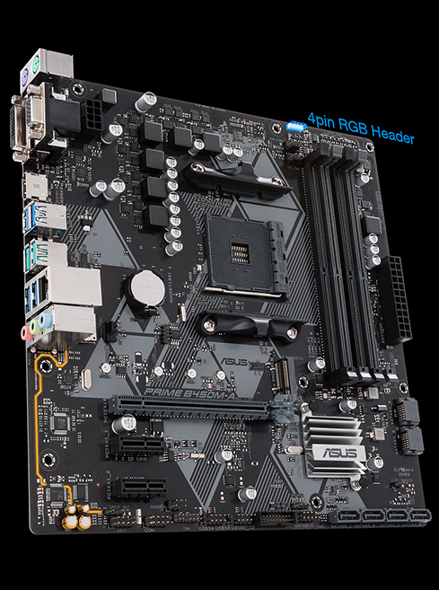 ASUS Prime B450M-A/CSM AMD AM4 (3rd/2nd/1st Gen Ryzen Micro-ATX commercial  motherboard (1Gb LAN, ECC Memory, D-Sub/HDMI/DVI-D, TPM header, COM port