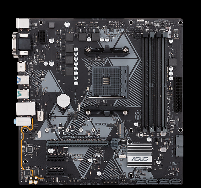 ASUS Prime B450M-A/CSM AMD AM4 (3rd/2nd/1st Gen Ryzen Micro-ATX commercial  motherboard (1Gb LAN, ECC Memory, D-Sub/HDMI/DVI-D, TPM header, COM port