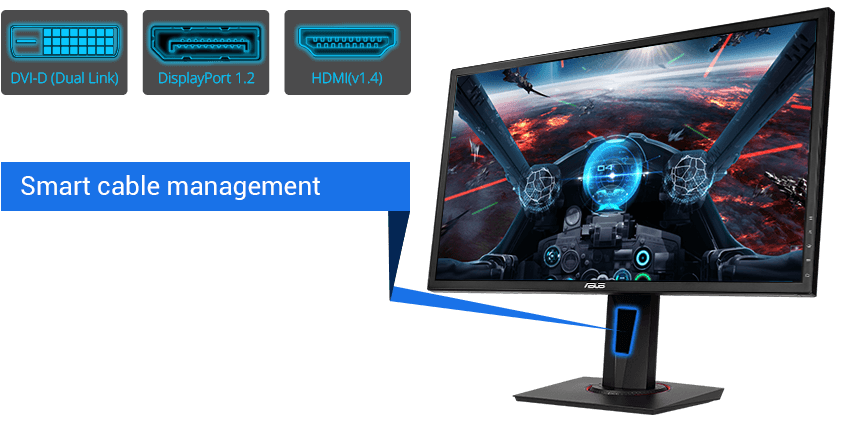 Asus Monitor Gamer 24 VG248QG, Eye Care, HDMI, DVI, 1080P, Full HD con  165Hz de refresco, tecnología Adaptive-Sync para gráficos perfectos y  G-SYNC : : Electrónicos