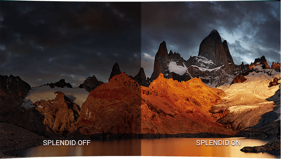 Designo Curve MX32VQ features ASUS SplendidPlus™ technology that optimizes videos and images by enhancing color brightness, contrast and sharpness.