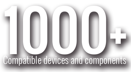 1000+ Compatible devices and components