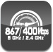 867/400 Mbps icon.