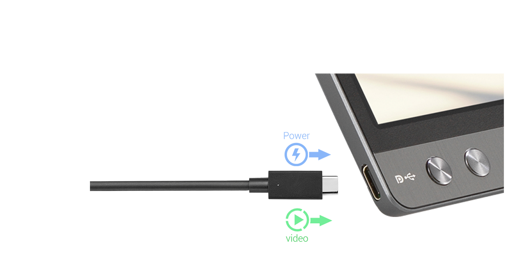 ZenScreen MB16AC 具備混合式訊號解決方案，支援 USB Type-A 和 USB Type-C 