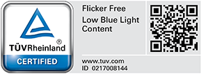 TÜV Rheinland-certified logo and QR code