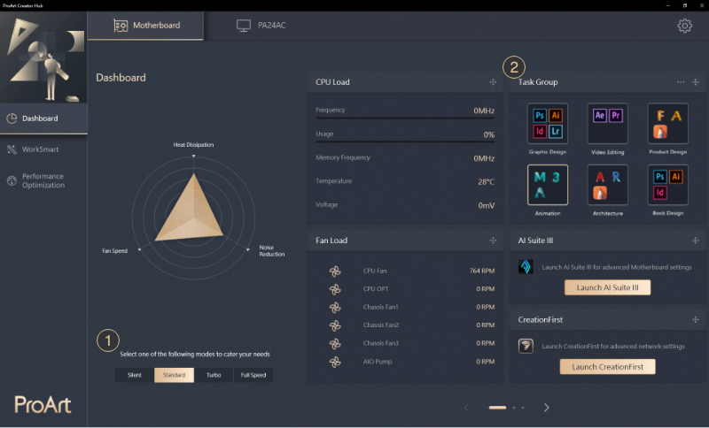 ProArt Creator Hub interface