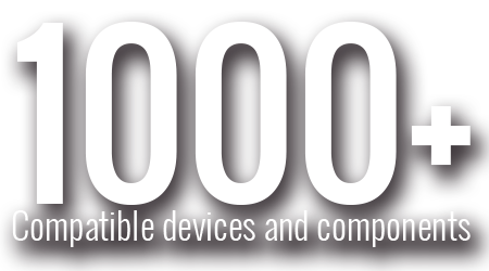 1000+ composants et appareils compatibles