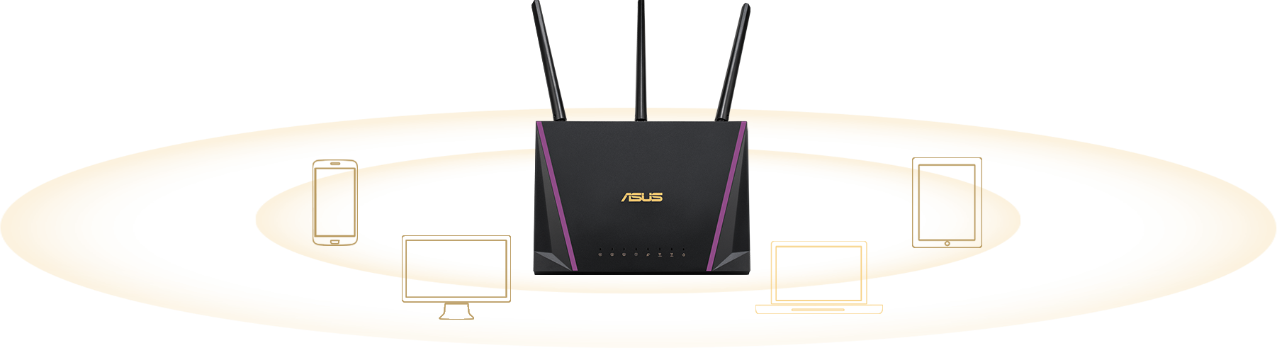 ASUS RT-AC85MR comes with Multi-user MIMO, allowing RT-AC85MR to serve multi-device at a time