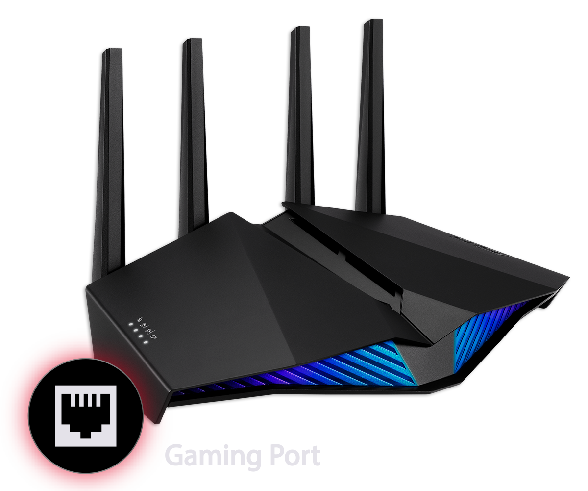 O ASUS RT-AX82U vem com uma porta gaming