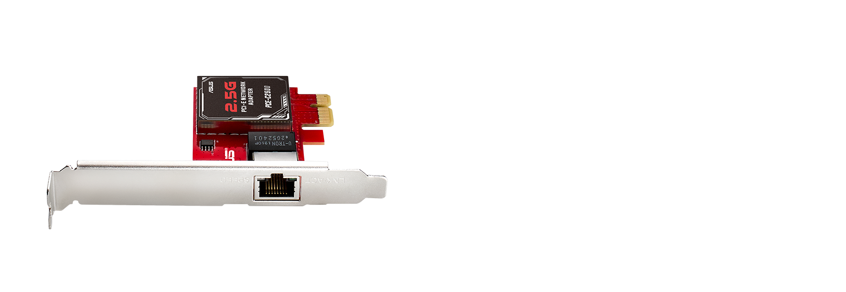 O ASUS PCE-C2500 inclui uma porta LAN RJ45 standard com capacidade de rede de 2.5 Gbps