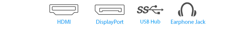 Le VA27AQSB présente de nombreuses options de branchement dont des ports HDMI, DisplayPort, DVI-D, D-Sub et deux ports USB 3.0.