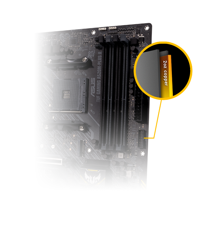 ASUS TUF GAMING A520M-PLUS WIF Desktop Motherboard - Socket AM4 - AMD A520  - Micro ATX