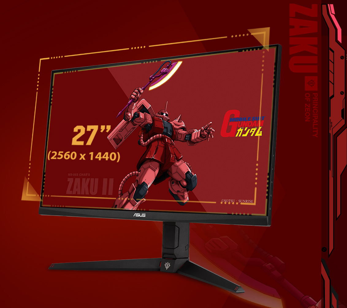 ASUS TUF Gaming VG27AQGL1A ZAKU II EDITION features a 27-inch WQHD resolution