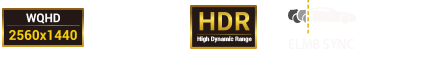 WQHD, 170Hz, HDR, ELMB Sync and 1ms response time icon