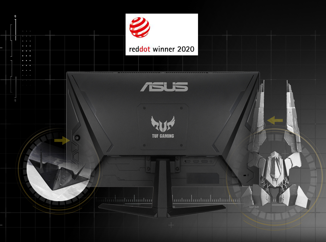 ASUS TUF GAMING VG247Q1A has a stealth fighter inspired design