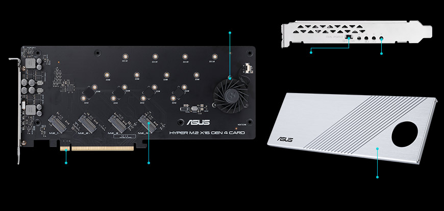 ASUS Hyper M.2 x16 Gen 4 Card feature highlights