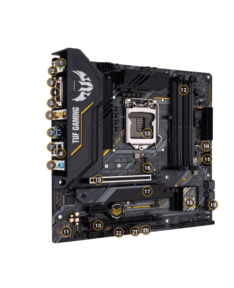 Placa Mãe Asus TUF Gaming B460M-Plus Intel LGA 1200 mATX DDR4