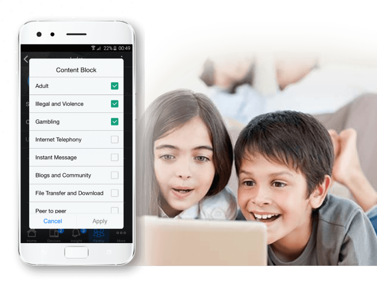 ASUS Router App features parental controls