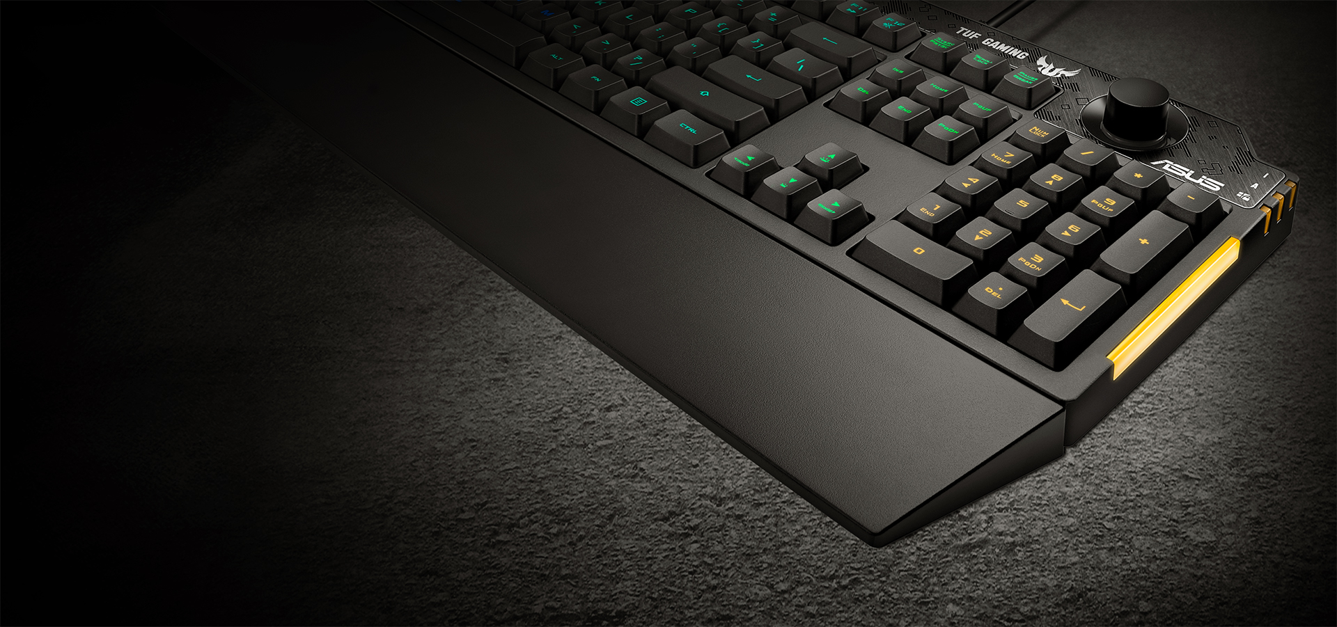 ASUS TUF Gaming K1 keyboard offers keystrokes with a cushioned, tactile feel