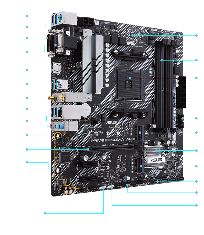 ASUS Prime B550M-A WiFi AMD AM4 Zen 3 Ryzen 5000 & ROG Strix Scope TKL Cherry MX Brown Switches