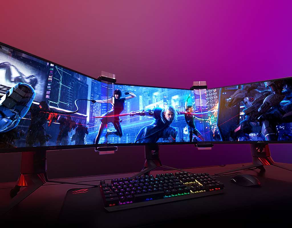 Free Photo  High angle gaming setup with computer