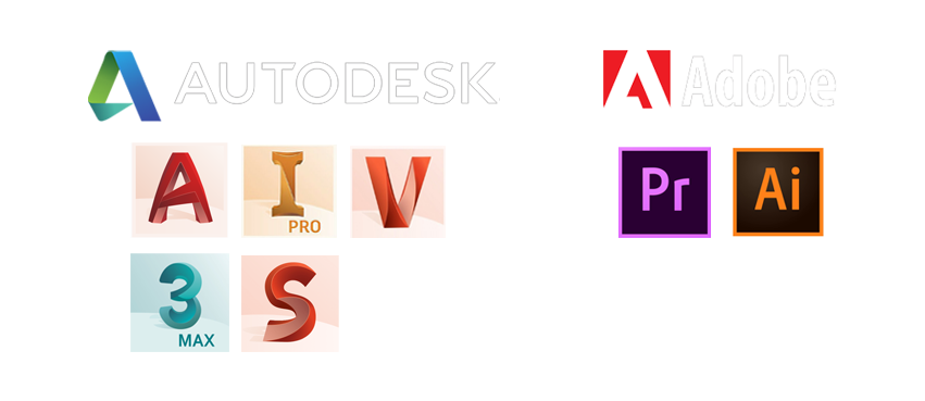 Autodesk logs and adobe logos
