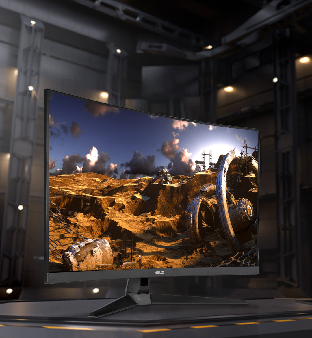  ASUS TUF Gaming 32 1440P HDR Curved Monitor (VG32VQ1B) - QHD  (2560 x 1440), 165Hz (Supports 144Hz), 1ms, Extreme Low Motion Blur,  Speaker, FreeSync Premium, VESA Mountable, DisplayPort, HDMI,BLACK :  Electronics