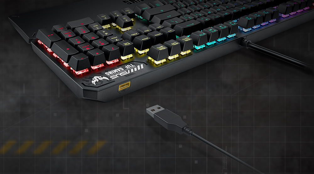 ASUS TUF Gaming K3 includes a USB passthrough port