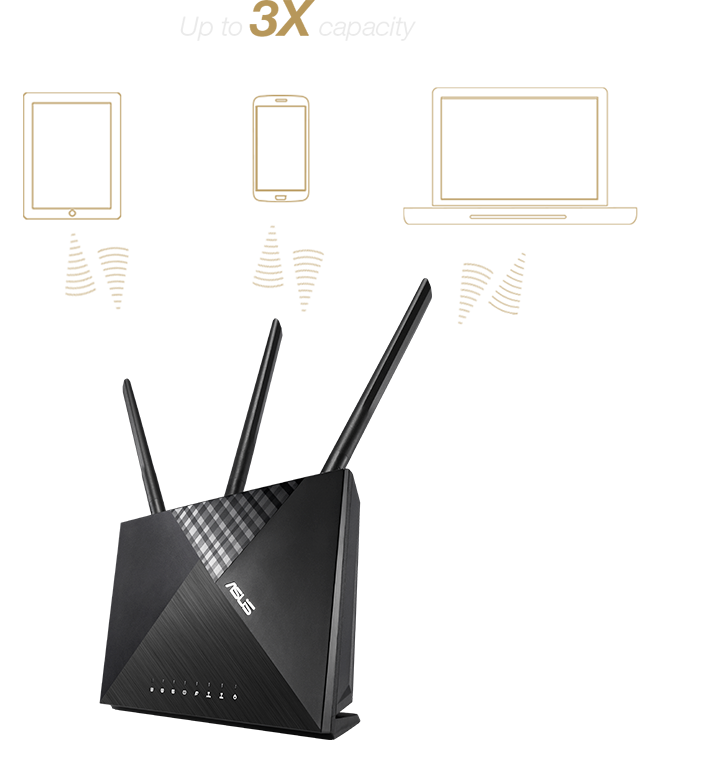 Le RT-AC67P supporte simultanément les bandes 2,4G et 5 G lorsque vous naviguez sur internet ou jouez en ligne.
