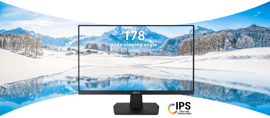 IPS panel provides 178 degrees wide viewing angles.