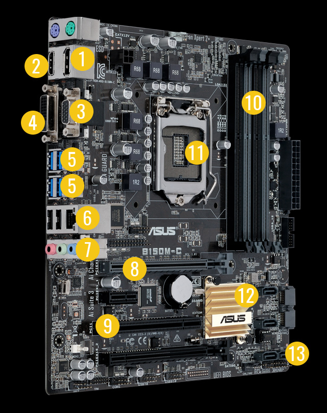 Fit for ASUS EX-B150M-V3 Desktop Board DDR4 LGA 1151 Intel B150 DDR4 32GB PCI-E 3.0 USB3.0 Micro ATX I7 I5 Motherboard