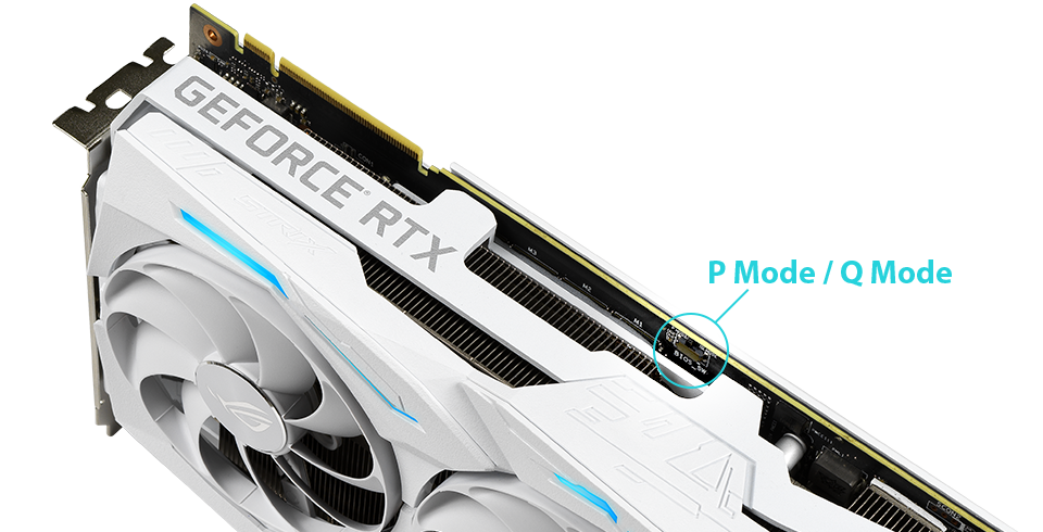 Rtx asus white. White GPU. Q Mode p Mode на видеокарте.